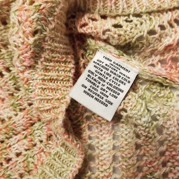 100% Cotton Crochet Knit Bodycon Dress Pink/Green/Beige Maxi Long Medium NWT C&C - Picture 9 of 11